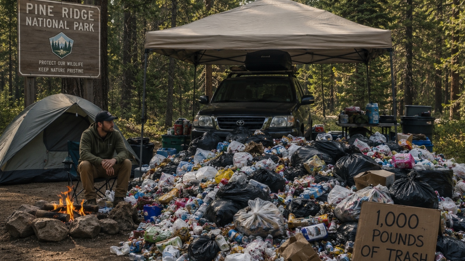 Arrestan a un hombre que vivÃ­a en un bosque entre media tonelada de basura