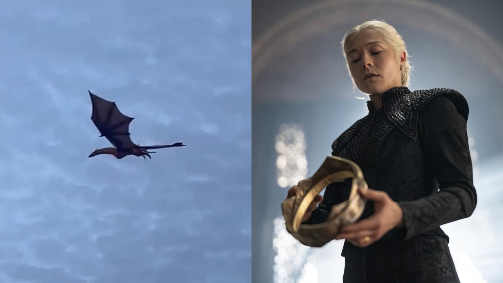 Un dragón gigante del universo de juego of Thrones avistado volando sobre una ciudad del Reino Unido