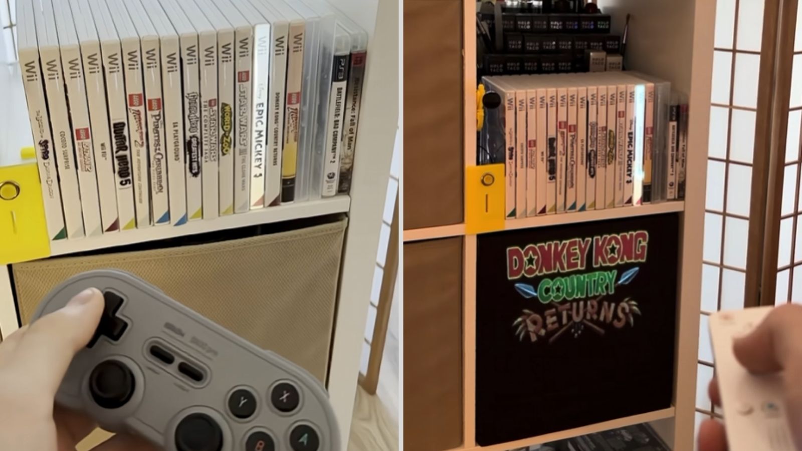 Un ingenioso sistema de Wii convierte una colección física de juegos en un menú interactivo