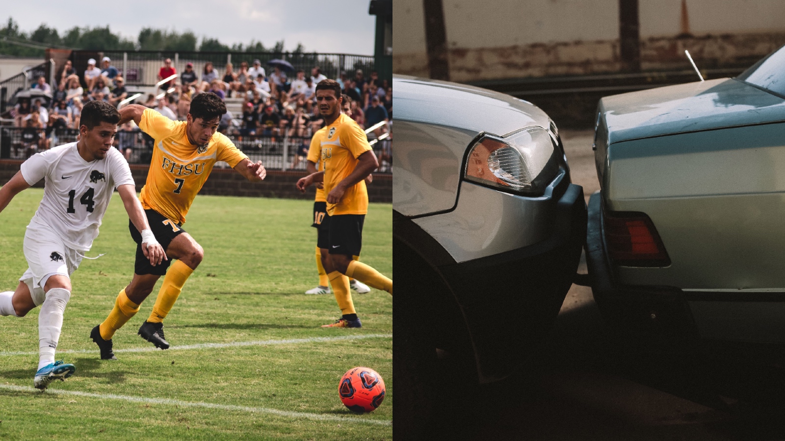 Partido de fútbol se vuelve viral después de que un balón suelto causa un accidente de tráfico