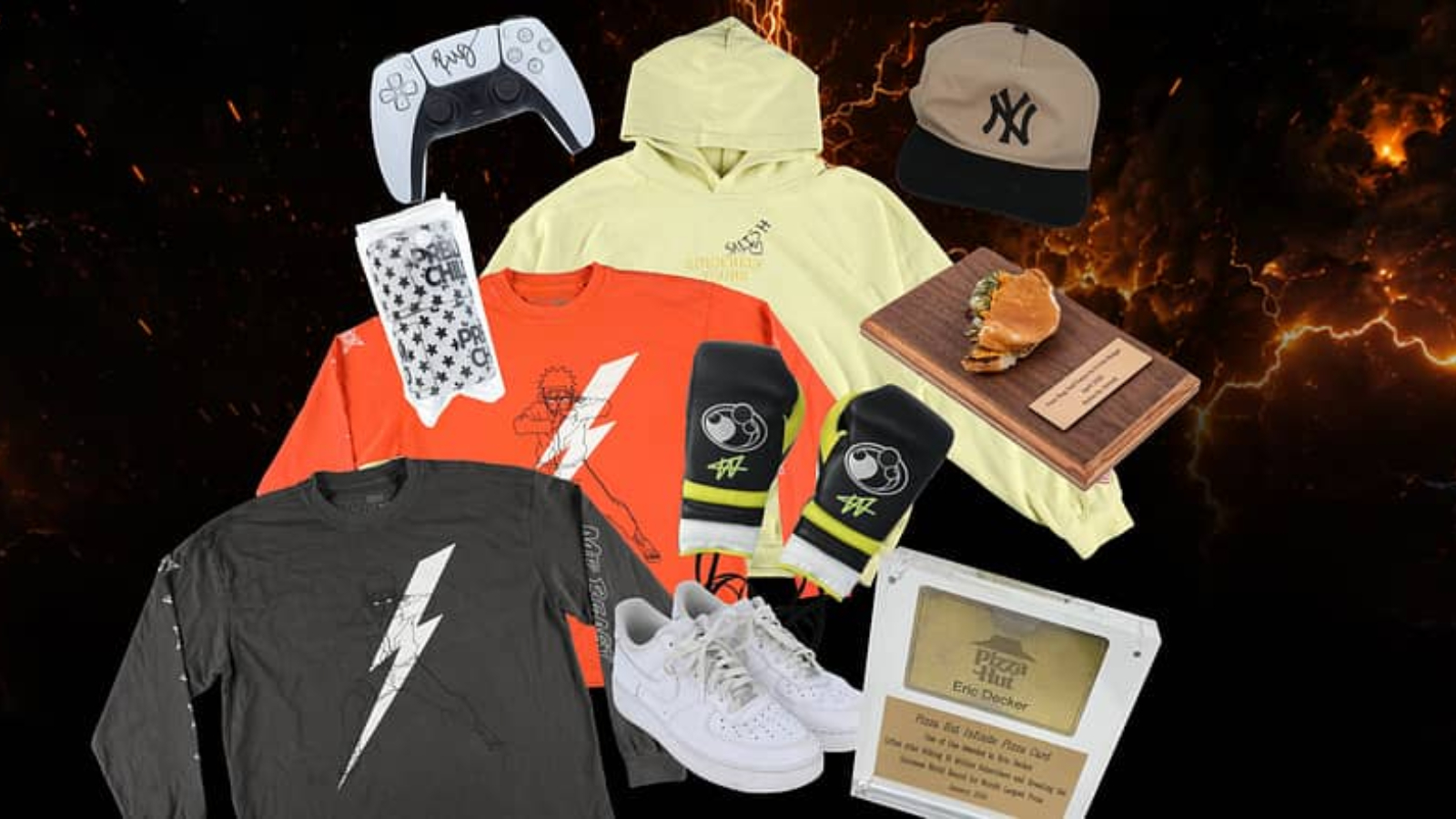 YouTuber auction sells FaZe Rug’s half-eaten burger y MrBeast’s Yankees hat for charity